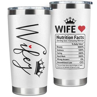 Wife Gifts from Husband, Funny Gifts for Wife Wifey, Wedding Anniversary, Birthday Gifts for Wife Tumbler 20oz Stainless Steel Travel Cup | Mazezy