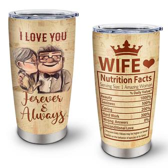 Mothers Day Wife Gifts for Her, Anniversary Wedding Gift for Wife, Funny Wife Nutrition Facts Birthday Gift Ideas Tumbler 20oz | Mazezy