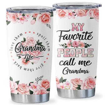Grandma Birthday Gifts, Mothers Day Gifts for Grandma Tumbler 20oz, Best Great Grandma Gifts Travel Cup, My Favourite People Calls Me Grandma | Mazezy