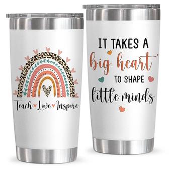 Teacher Appreciation Gifts For Women Birthday Graduation Christmas Thank You Gift Tumbler 20oz, Teach Love Inspire Stainless Steel Travel Cup | Mazezy