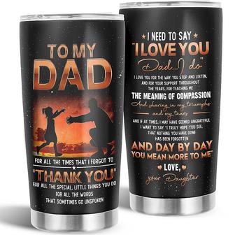 Thank you Gifts for Dad from Daughter, Dad Gifts Fathers Day Birthday Gifts for Dads from Kids Tumbler 20oz, Birthday Gift For Dad Man Husband | Mazezy