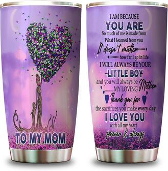 To My Mom Tumbler 20oz Stainless Steel Purple Trees Travel Coffee Mug from Son Little Boy Mother's Day Birthday Tumblers Gifts Idea for Moms Tumbler | Mazezy