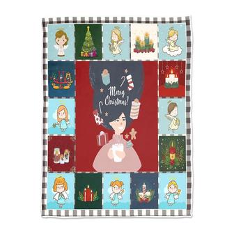 A Cute Girl Merry Christmas Gifts Blanket | Mazezy