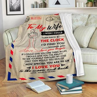 A Letter To My Wife Air Mail Blanket, Mother's Day Gifts, Christmas Gift For Wife, Anniversary Gift, Wife Blanket | Mazezy