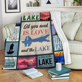 All You Need Is Love And The Lake Blanket, Christmas Gift For Camper, Anniversary Gift, Camping Blanket, Outdoor Blanket | Mazezy