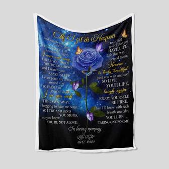 As I Sit In Heaven Watching You Everyday Blanket, Personalized Name Blanket, Memorial Blanket, Family Throw Blanket | Mazezy
