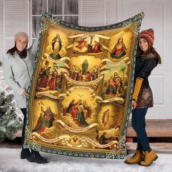 Ave Maria Blanket, Mary Mother Blanket, Fleece Sherpa Mink Blankets, Christmas Gift, Anniversary Gift | Mazezy CA
