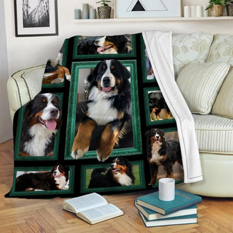 Bernese Mountain Dog Blanket - Gift for Dog Lover Blanket, Sherpa Fleece mink Blanket, Adult Kid Blanket - Gifts Her Him | Mazezy