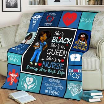 Black Nurse Blanket , Women's Day Gifts, Christmas Gift For Mom Nurse , Anniversary Gift, Nurse Blanket | Mazezy