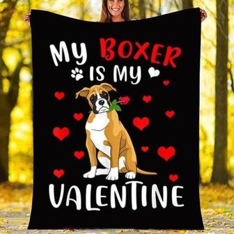 Blanket for Boxer Mom, Valentine's day blanket, Dog mom blanket, blanket from mom, gift for daughter, grandma, pet lovers, dog lovers | Mazezy AU