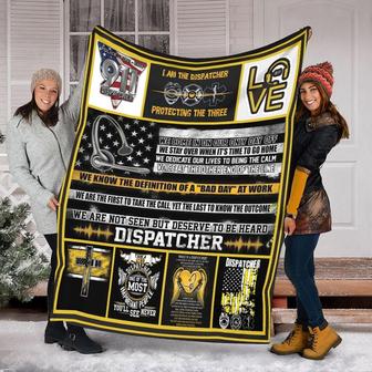 Blanket For Dispatchers 911, Police Blanket Sherpa Fleece mink Blanket, Meaningful Blanket - Gifts Her him | Mazezy