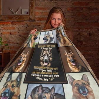 Blanket For German Shepherd Lover, Gift for Dog Lover Blanket, Sherpa Fleece mink Blanket- Gifts Her Him | Mazezy