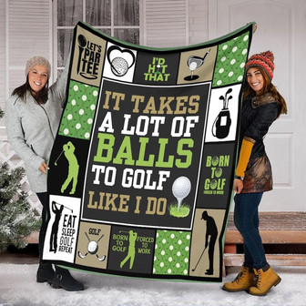 Blanket For Golf Lover - Christmas Gift Blanket, Sherpa Fleece mink Blanket- Gifts Her Him | Mazezy