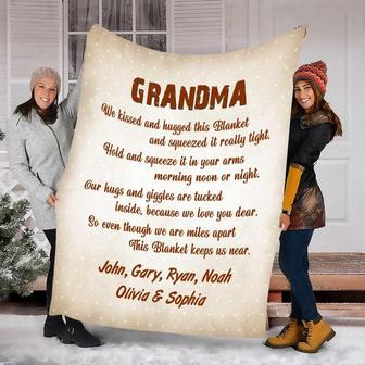 Blanket For Granny, Custom Fleece Blanket, Blanket And Throws, Grandparent's Day Gift, Gift For Nana, Grandpa, Grandma, Personalized Blanket | Mazezy