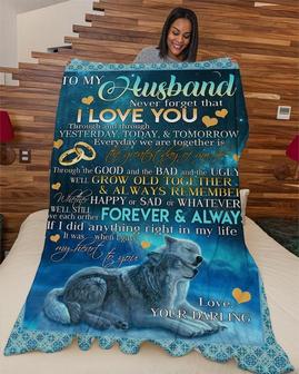 Blanket for husband, Christmas gift, Hubby and wifey, Anniversary gifts,Personalized Fleece Sherpa Blankets | Mazezy