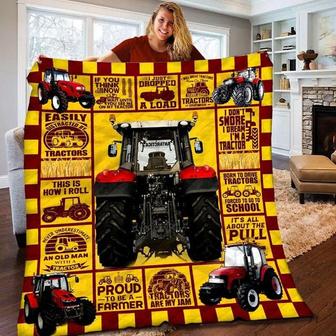 Blanket for tractor, Farmer blanket, Grumpy Grandpa farmer, Christmas blanket, blanket for daddy, gift for husband, Yellow blanket | Mazezy CA