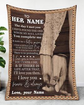 Blanket for Wife, anniversary gift, Christmas gift, Personalized Fleece Sherpa Blankets, perfect gift for wife, blanket for her | Mazezy CA