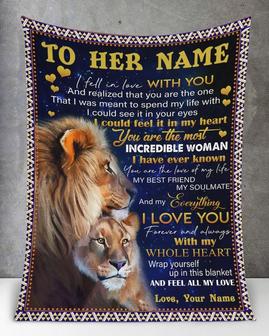 Blanket for Wife, Personalized Fleece Sherpa Blankets, To my wife I fell in love with you, Perfect gift for wife, Christmas gifts | Mazezy
