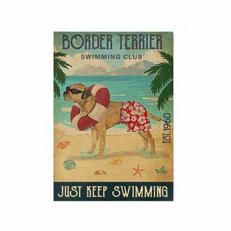 Border Terrier Swimming Club Jusst Keep Swimming Poster | Mazezy