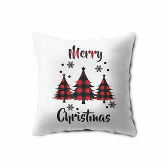 Buffalo Plaid Christmas Trees Pillow Case | Mazezy