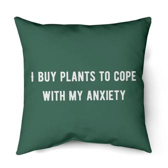 I buy plants to cope with my anxiety (white) | Mazezy