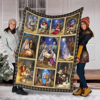 Christmas Eve Blanket, Baby Jesus Blanket, Fleece Sherpa Mink Blankets, Christmas Gift, Anniversary Gift | Mazezy CA