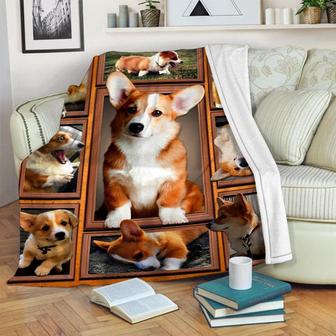 Corgi Blanket - Gift for Dog Lover Blanket, Sherpa Fleece mink Bedroom Decor, Adult Kid Blanket - Gifts Her Him | Mazezy