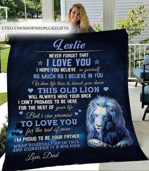 Custom name blanket for daughter, To my daughter blankets, blanket from Dad, Personalized gifts, gift from mom, Fleece sherpa blanket | Mazezy AU