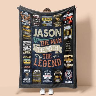 Custom Name The Man The Myth The Legend| Personalized Fleece Sherpa Woven Blankets| Birthday Gifts For Him/Her,Christmas Gifts | Mazezy UK
