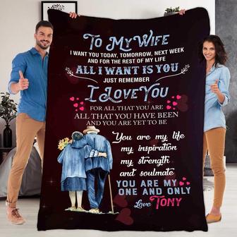 Customized Blanket For Wife, Couple Gifs To My Wife Customized Blanket Gift For Anniversary Birthday, Christmas, Couples Gift, Gift For Her | Mazezy