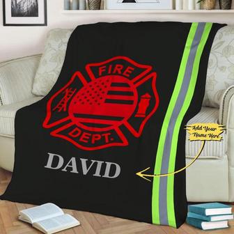 Customized Firefighter Blanket, Blanket For Dad, Gift For Family, Christmas Gift, Firefighter Personalized Blanket, Gift For Dad, Mom, Son | Mazezy
