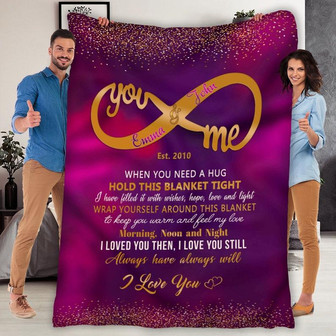 Customized Infinity Blanket For couples, Gift For Couples, Gift For Anniversary, Valentine's Day, Fleece Blanket For Couples, Gift For Her | Mazezy
