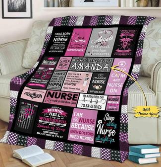 Customized Nurse Blanket, Blanket For Nurse Day, Custom Gift For Nurse, Quilt For Health workers, Fleece Blanket, Christmas Gift Nurse Gift | Mazezy