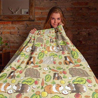 Cute Guinea Pig Blanket, Gift For Guinea Lover Special Blanket, Gift For Family, Blanket Gift For Birthday | Mazezy