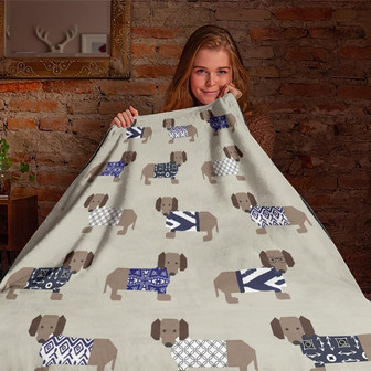 Dachshund Dog Blanket - Gift for Dog Lover Blanket, Sherpa Fleece mink Blanket, Adult Kid Blanket - Gifts Her Him | Mazezy