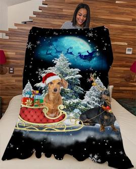 Dachshund Your Santa gift for you Fleece Blanket, Blanket Christmas, family gifts, Dachshund Mom, Dachshund Dad, gifts for mom | Mazezy