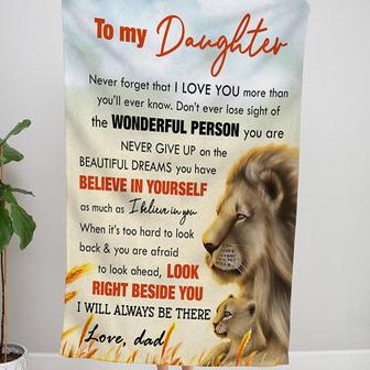 Daughter Blanket from Dad, Personalized Daughter Gift, Father Daughter Blanket, Gift for Daughter from Dad, To My Daughter Blanket | Mazezy