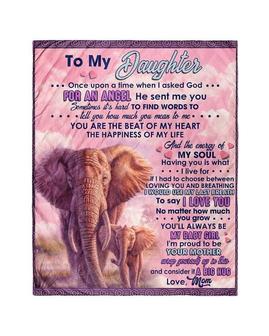 Daughter elephant Blanket, Custom Fleece Sherpa Blankets,Christmas blanket Gifts,mom and daughter, mother and daughter | Mazezy