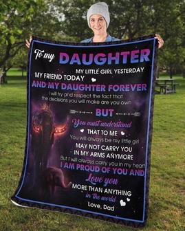 Daughter Elephant Blanket gifts, Custom Fleece Sherpa Blankets,Christmas blanket Gifts, birthday gifts for daughter, gifts from Dad Mom | Mazezy AU