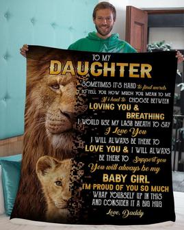Daughter lion blanket, Custom Fleece Sherpa Blankets,Christmas blanket Gifts, birthday gifts for daughter, daddy mommy gifts, family blanket | Mazezy