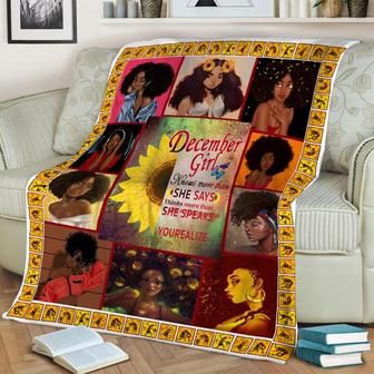 December Girl Black Women Blanket, Fleece Sherpa Mink Blanket, Special Blanket, Christmas Gift For Family, Gift For Girl | Mazezy UK