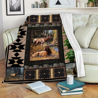 Deer Blanket, Blanket For Deer Lover , Family Blanket, Christmas Blanket, Blanket For Gifts, Gift For Her Him | Mazezy