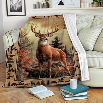 Deer Blanket, Deer Lover Blanket, Bird Blanket, Family Blanket, Christmas Blanket, Blanket For Gifts, Gift For Her Him | Mazezy