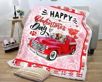 Dog Valentine's day blanket, blanket for dog mom, Dog mom gifts, daughter gifts, blanket for mom, blanket for son, Dog lovers | Mazezy AU