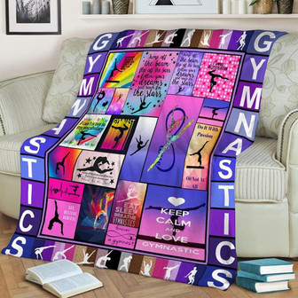 Eat Sleep Breathe Gymnastics Blanket, Sherpa Fleece mink Blanket, Adult Blanket - Gifts Her Him | Mazezy