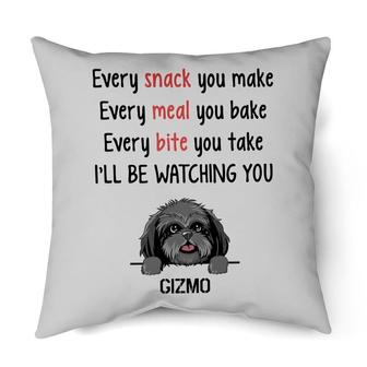 Funny Shih Tzu Custom Pillow, Personalized Christmas Gifts for Shih Tzu Lovers, Every snack you make | Mazezy
