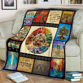 Faith Eh-moo-NAH , Hamsa Blanket Sherpa Fleece mink Blanket, Meaningful Blanket - Gifts Her him | Mazezy