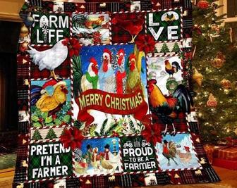 Farmer Christmas Blankets,Funny Chicken blankets, Christmas gift for family, Merry Christmas Mom and daughter, gift for her, animal blankets | Mazezy