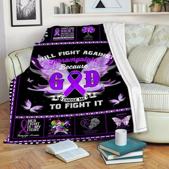 Fighting Fibromyalgia Blanket, Fleece Sherpa Mink Blanket, Special Blanket, Christmas Gift For Family, Gift For Girl | Mazezy