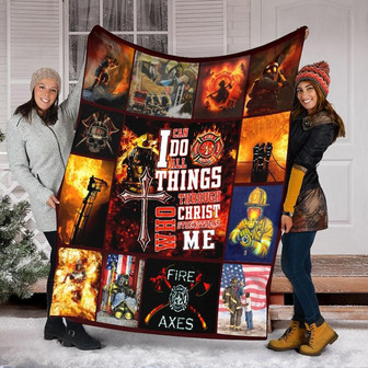 Firefighter Blanket, Fleece Sherpa Mink Blanket, Special Blanket, Christmas Gift For Family, Blanket For Firefighter | Mazezy